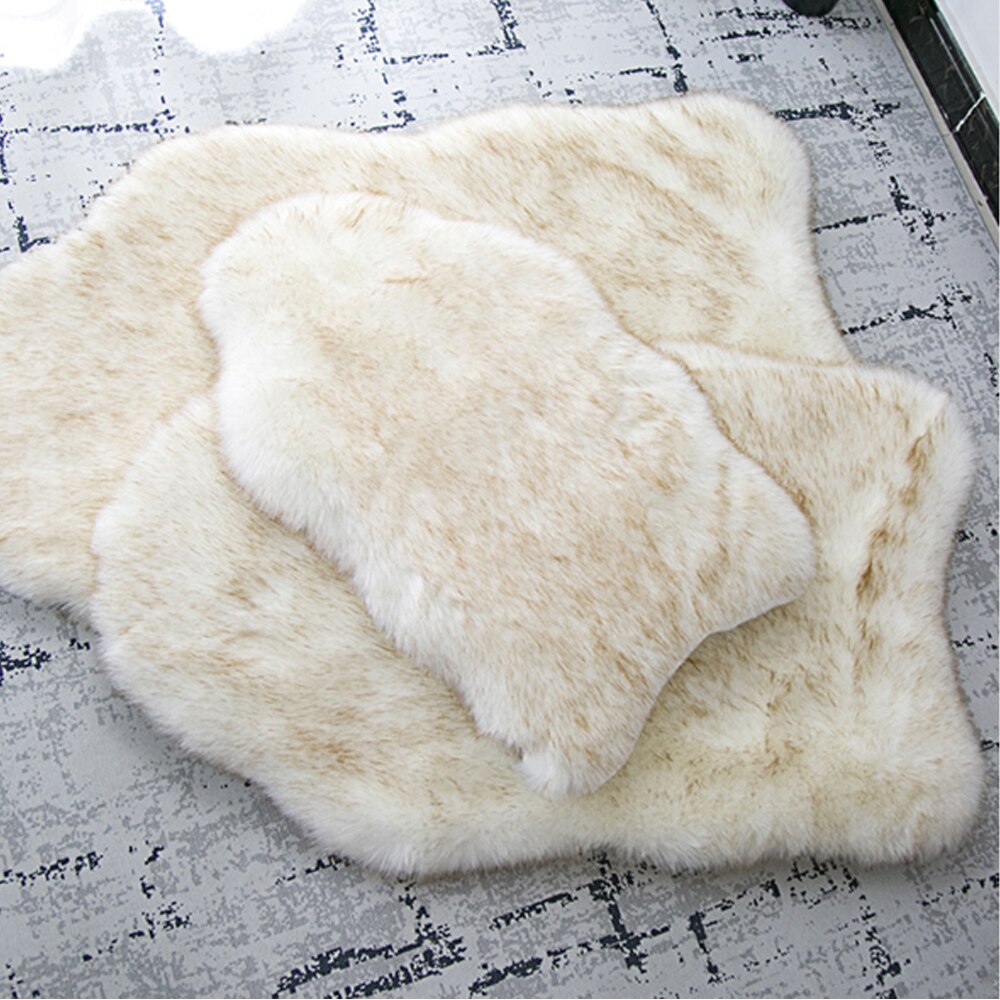 Pet Dog Bed Mat Curve White Dog Rug Faux Fur Orthopedic Dog Bed For Big Medium Small Puppys Support Dropping