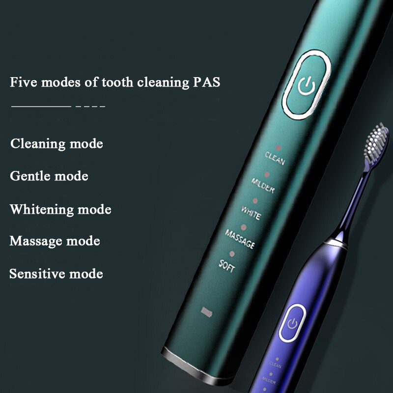Xiaomi mijia escova de dentes elétrica ultra sônica adulto cronometrado 5 modo carregador usb recarregável substituição conjunto cabeça