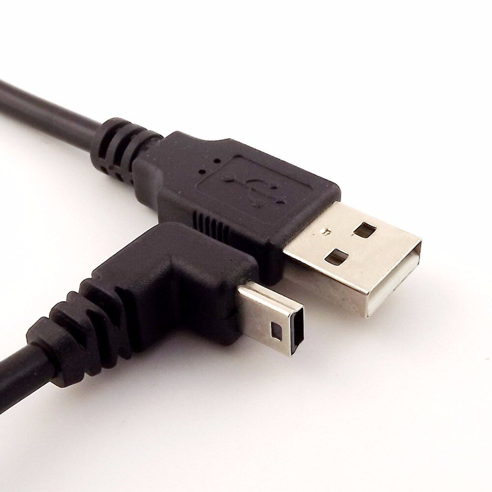 10pcs High Speed USB A Male to Mini 5Pin Male UP Angled Data Charger Adapter Cable 30cm