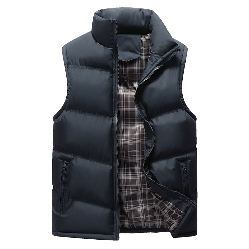Brand Winter Mens Vest Slim Fit Warm Sleeveless Jacket Male Plus Size Clothing Man Waistcoat Cotton-Padded Thickening Coats