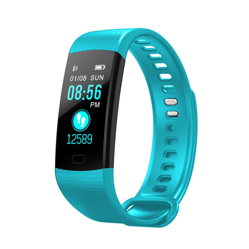 Y5 Smart Bracelet Bluetooth Watch Color Screen Heart Rate Blood Pressure Monitor Wristband Sport Fitness Pedometer Bracelet: Light blue