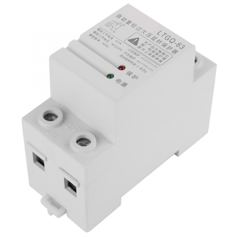 230V 2P63A verzögerung relais modul Einstellbar Automatische Verbinden Überspannung Und Unter Spannung Schutz Relais