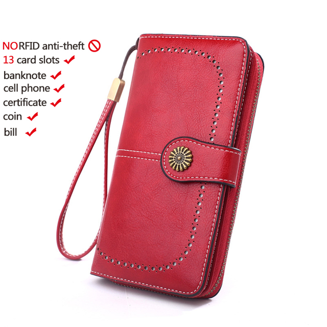 Naisten lompakko rfid varkaudenesto nahkalompakot naisille pitkä vetoketjullinen suuri naisten clutch-laukku naisten käsilaukku korttikotelo: Armeijan vihreä
