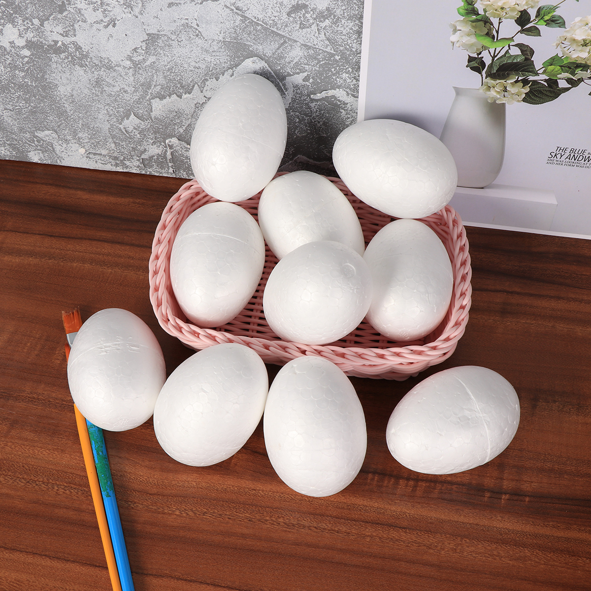 50pcs 6cm Durafoam Eggs Styrofoam DIY Easter Egg Crafts Eggs