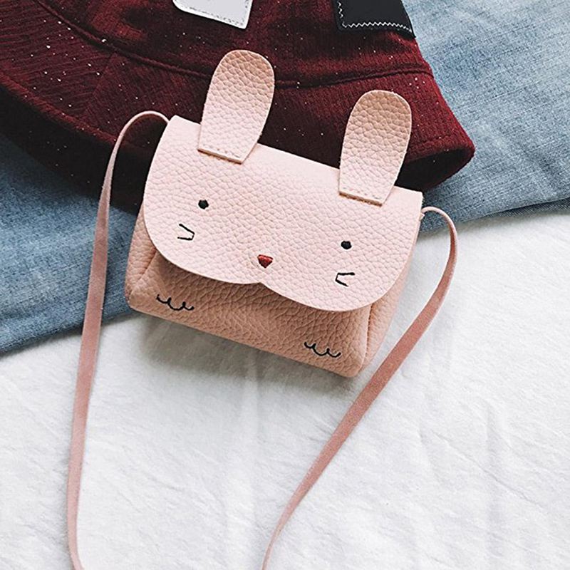 Mini schoudertas kinderen messenger bag bebe meisjes handtas schattige konijn schouder crossbody tas (roze)