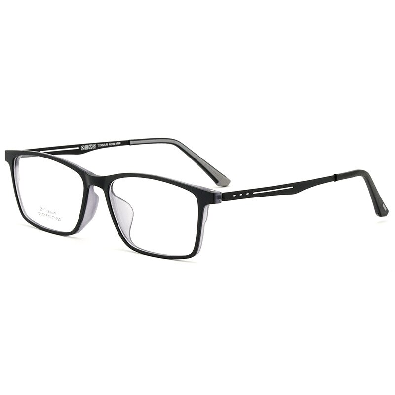 Lunettes surdimensionnées en plastique titane TR90 pour hommes, large monture de lunettes, myopie Prescription optique: Black
