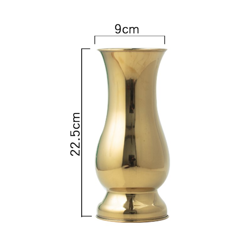 Chinese Stijl tafelblad Vazen Moderne Minimalistische Mode Ornamenten Ambachten Decoratieve Roestvrij Staal Vaas metalen Vazen: 3.5inch Golden