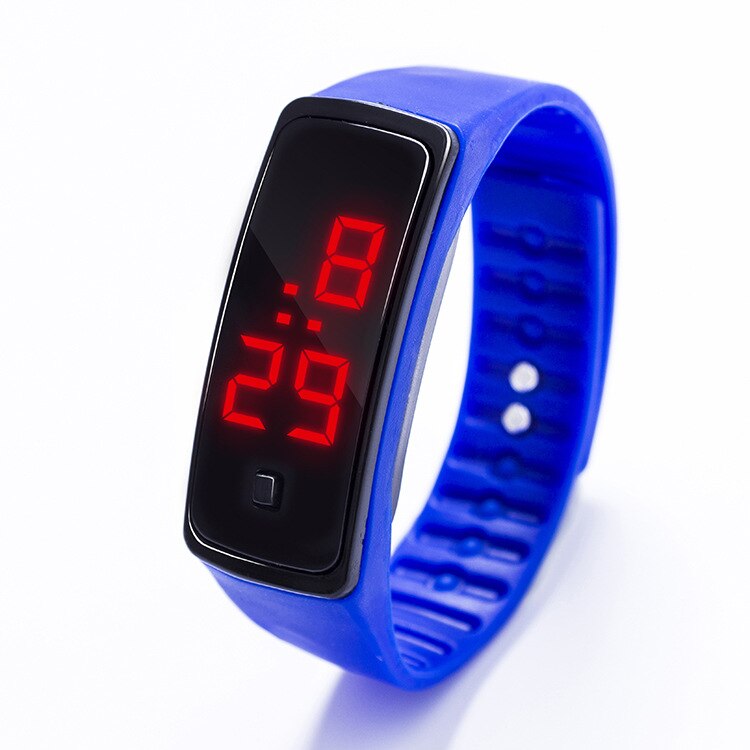 13 kleuren heren dames rode led horloges siliconen dames armband led horloge led digitaal meisjes sporthorloge relogio masculino: Blauw