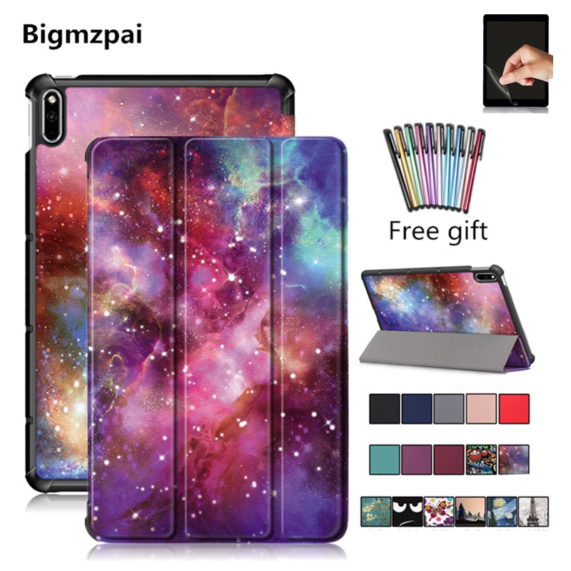 Inteligentne zamknięcie skórzana pokrywa dla Huawei case dla Huawei MatePad 10.4 case BAH3-W09/AL00 magnes stojak pokrywa shell + touch pen + film