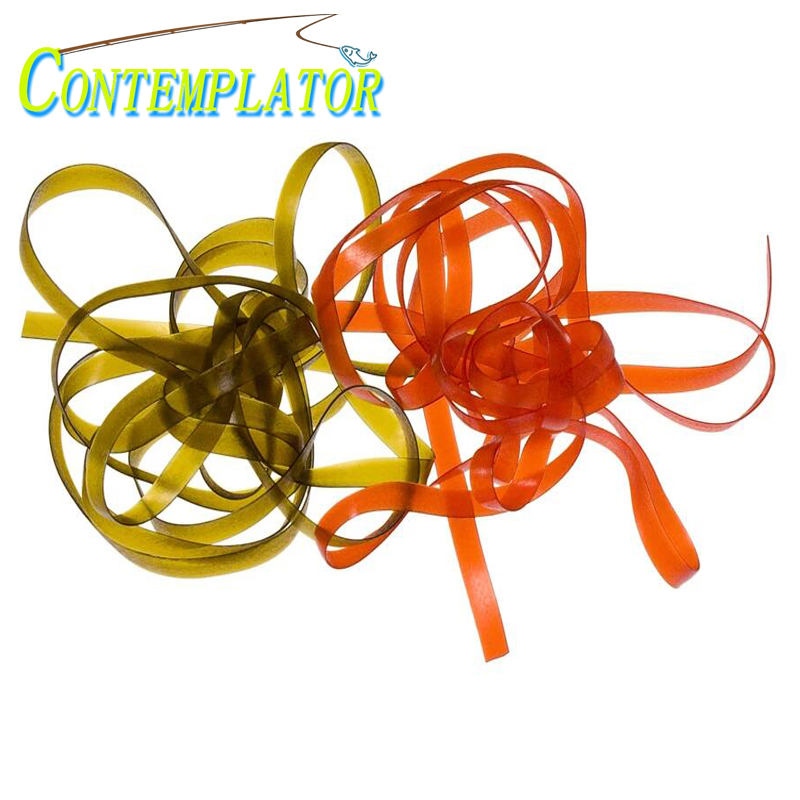 Tira de piel fina elástica de 4 metros y 8 colores para moscas ninfáticas, atado de moscas, materiales sintéticos de ancho de 6mm, envoltura de larva Caddis para camarones