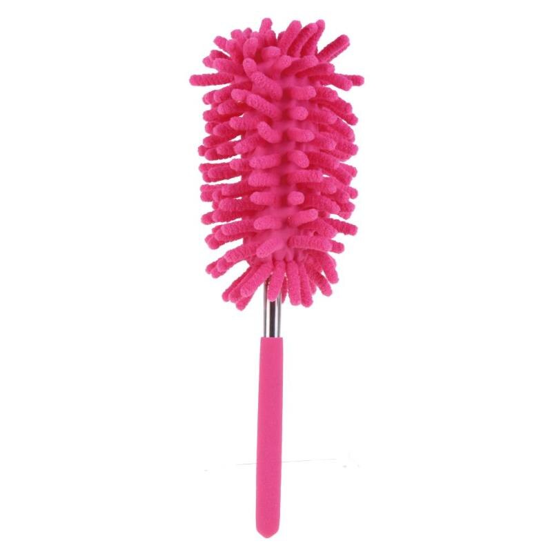 Plumeros telescópicos de microfibra escalables, limpieza de chenilla, polvo de escritorio, aire acondicionado, cepillo para polvo, limpieza de coches, herramienta: Rojo