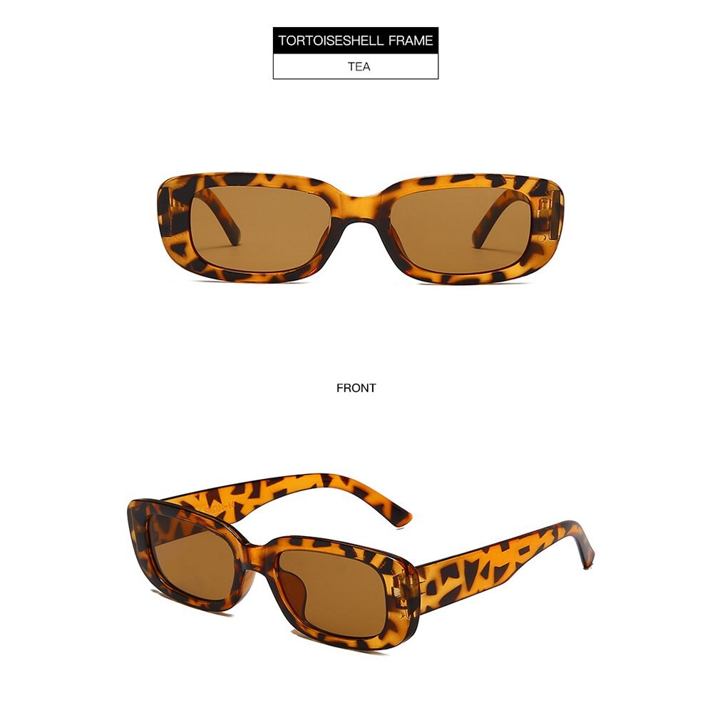 Gafas de sol retro cuadradas para mujer, anteojos clásicos rectangulares pequeños, artículo de viaje vintage de