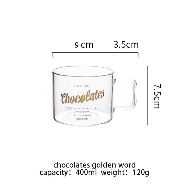400ml Alphabet Cartoon Heart Pattern Mug Glass Handle Mugs For Milk Coffee Beer Home Office Drinnkware Water Cup Couple: chocaltes