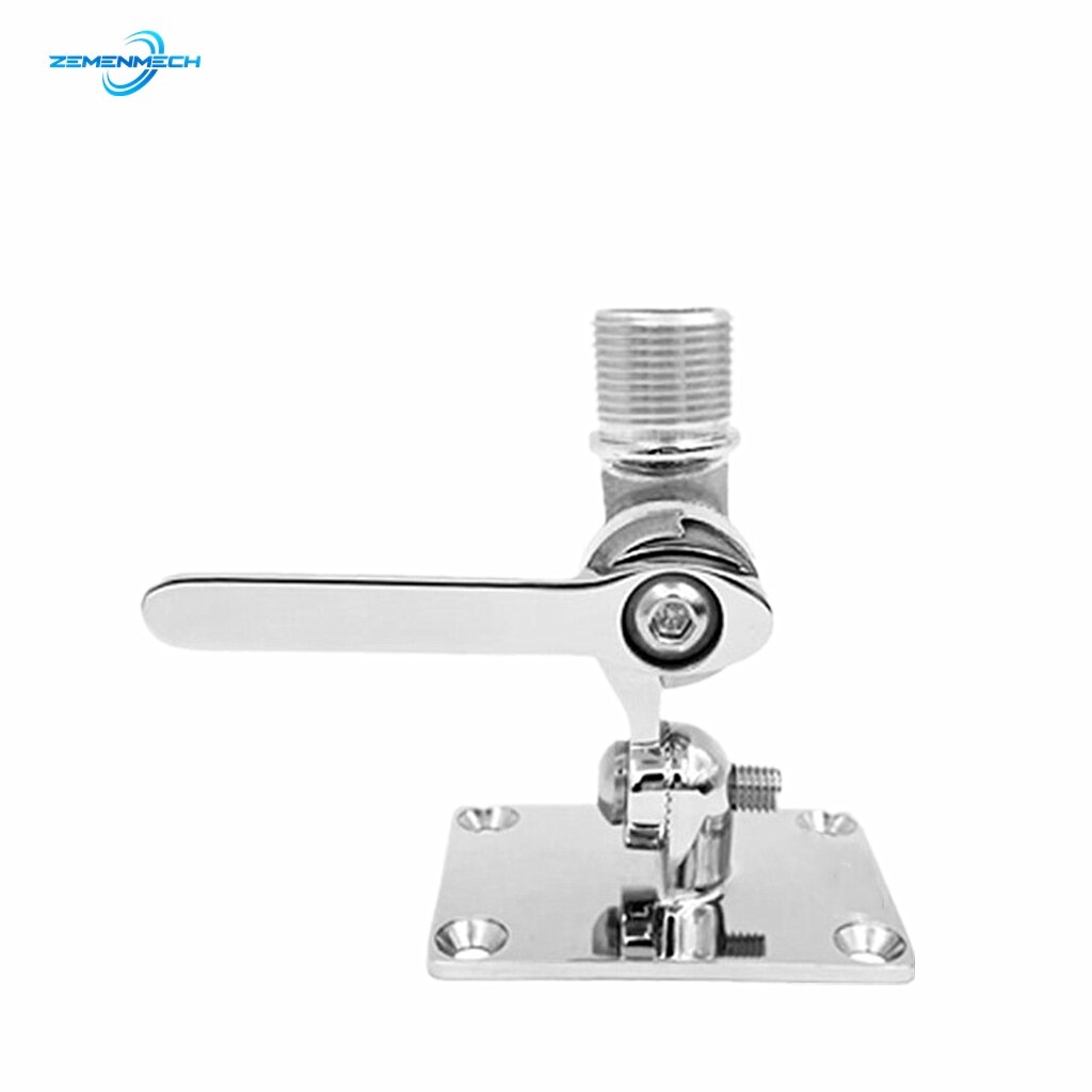 Stainless Steel Marine VHF Antenna Mount Dual Axis Heavy Duty Ratchet Mount Adjustable Base for Boats Rowing Accessories Marine