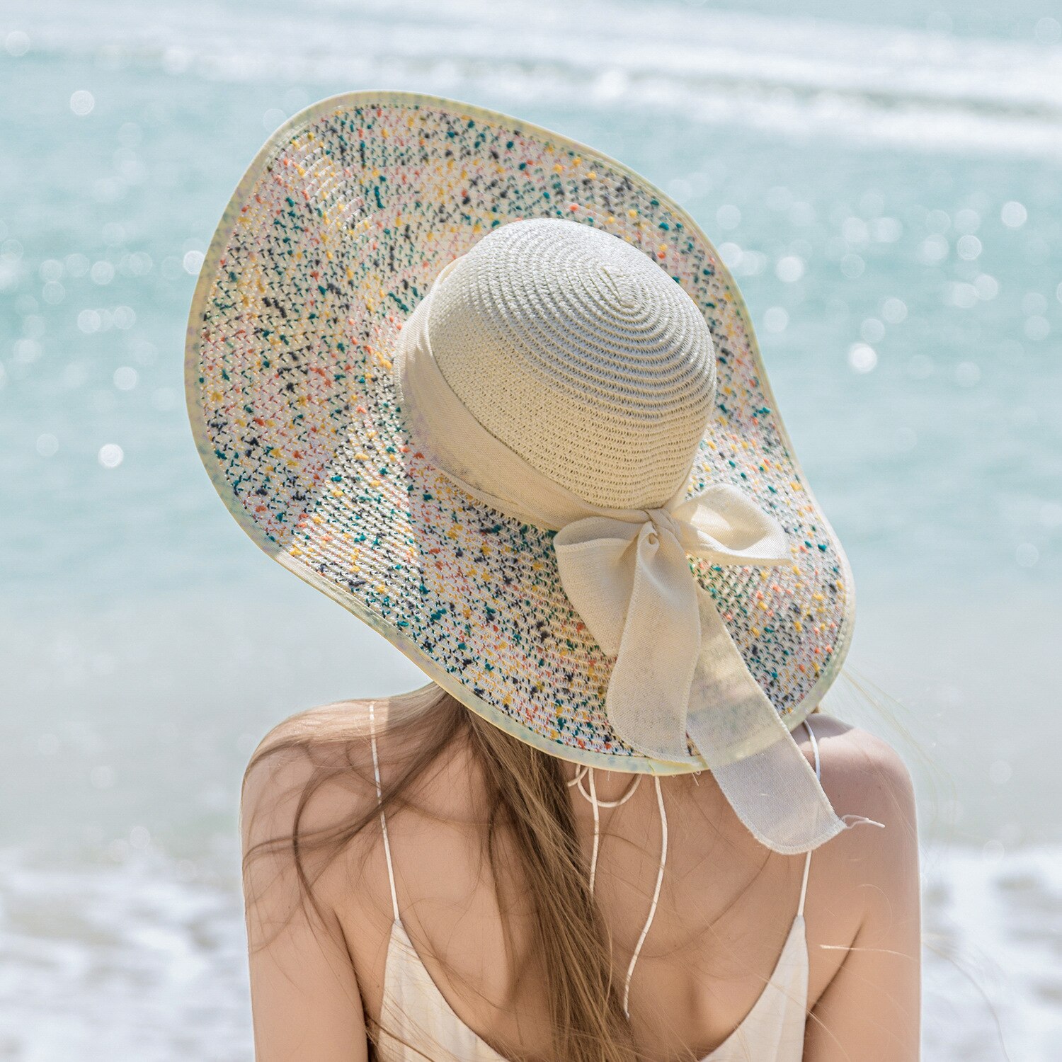 Summer Beach Sun Hat Ladies Hats, round-top broad-brimmed adult Straw hats