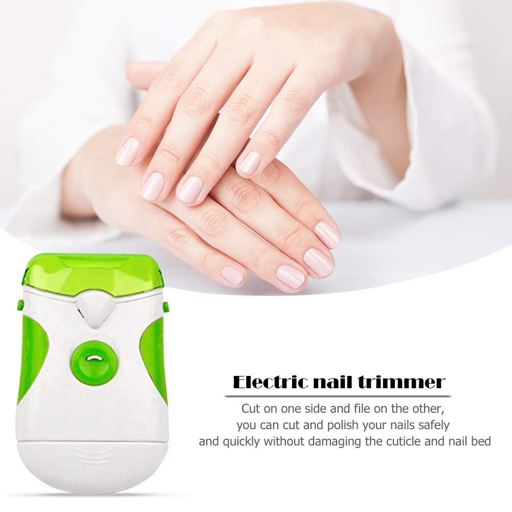 Elektrisk neglesliber negletrimmer neglepolerer manicure værktøj bærbar mini elektronisk negleklipper med let negleværktøj