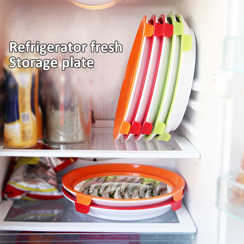 Clever Tray Innovative Food Preservation Tray Plastic Food Storage Container Set Food Fresh Storage Microwave Cover