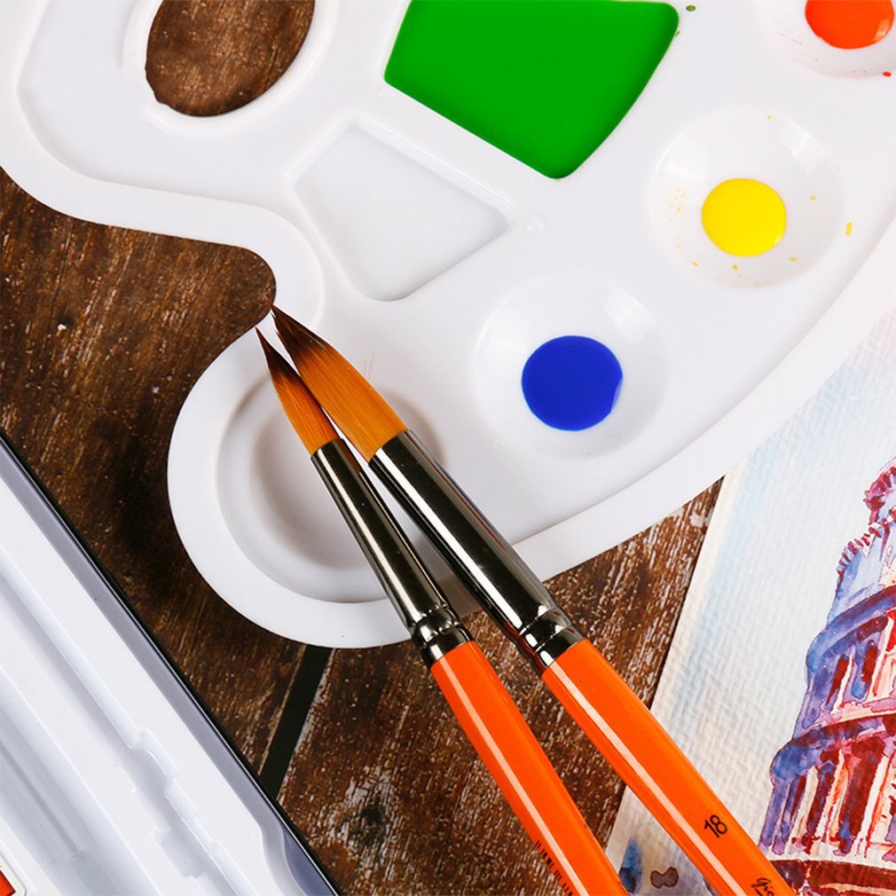 1pc Plastic Palette Art Paint Plastic Drawing Tray Color Palette for Oil Watercolour White Painting Pallet Painting Tool