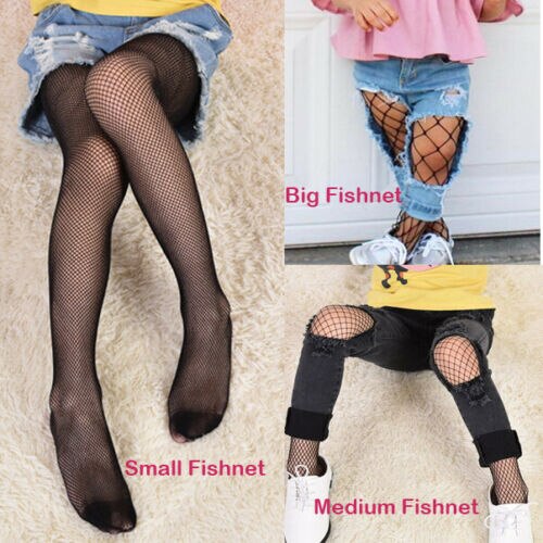 Pudcoco Net Pattern Toddler Baby Girls Mesh Fishnet Net hollow out solid Pantyhose Tights Stockings Kids Long Socks: Black / small fishnet