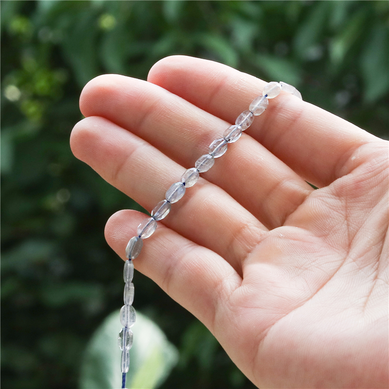 Cuentas facetadas ovaladas de labradorita de piedra Natural, tamaño 4x6MM para fabricación de joyas, pulsera Diy