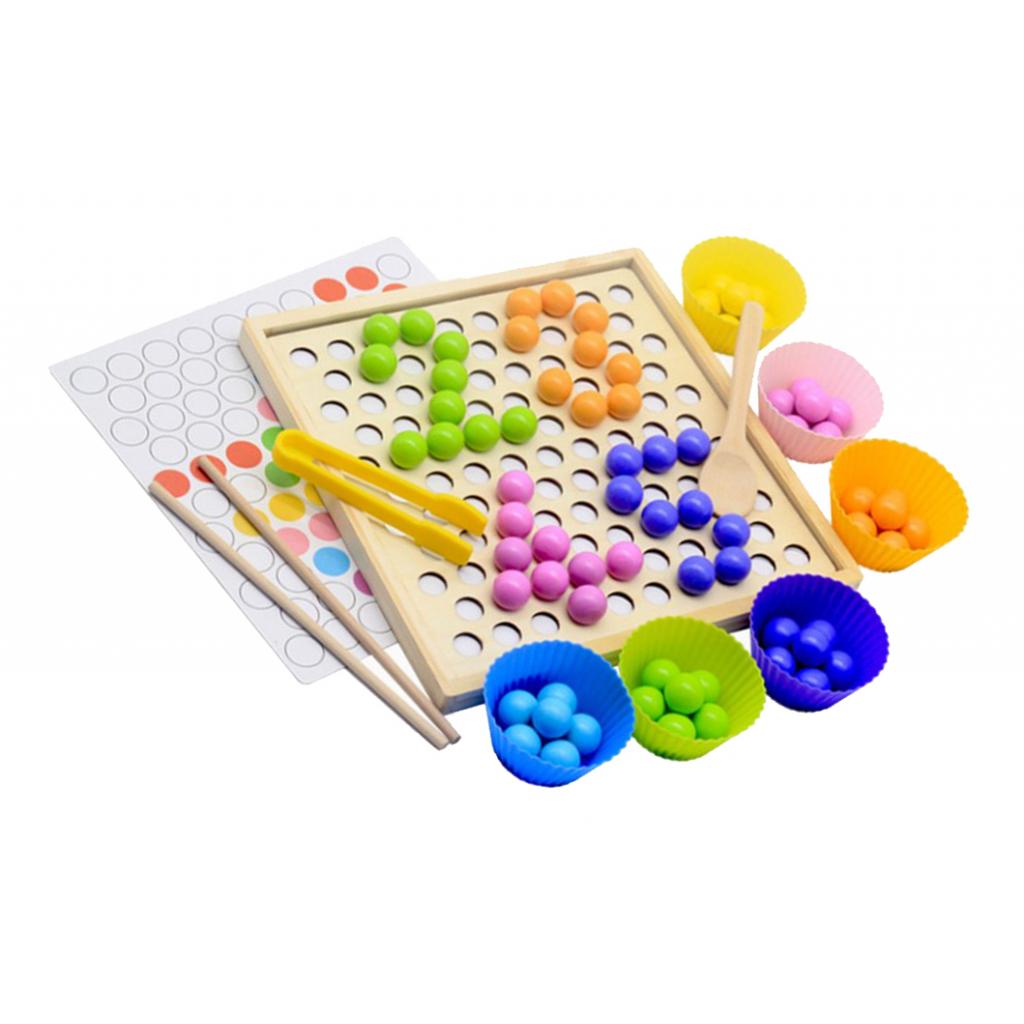 Memory Matching Toy, Hands Brain Training Clip Beads Game Two In One Toy