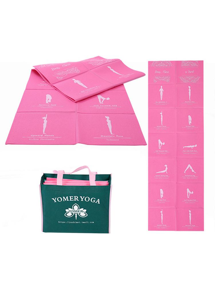 Folding EVA Yoga Pose Mat With Position Line Non Slip Carpet Mat For Beginner Environmental Fitness Gymnastics Mats With Bag