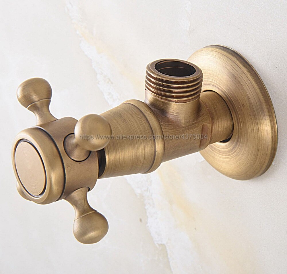 1PCS Antique Brass Valve 1/2" Male Thread Water Control Valves Bathroom Angle Stop Valve Bathroom Accessories Nav347