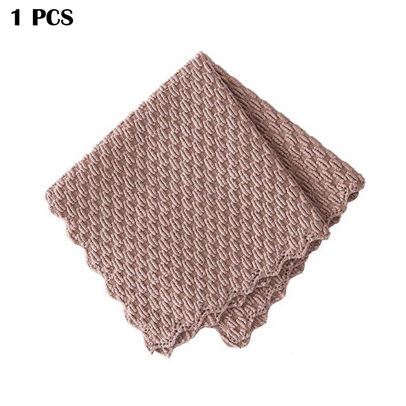 Anti-grease Wiping Rags Kitchen Efficient Super Absorbent Microfiber Cleaning Cloth Home Washing Dish Kitchen Cleaning Towel: 1 PCS Brown