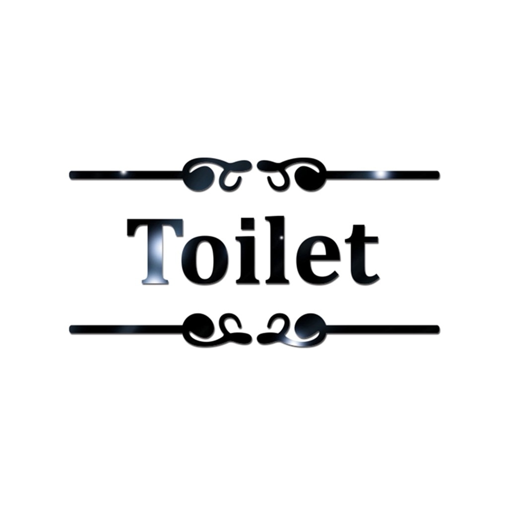 Acrylic 3D Wall Stickers Diy Personality 3D Wall Stickers Toilet Bathroom Tips Stickers: Black Toilet 