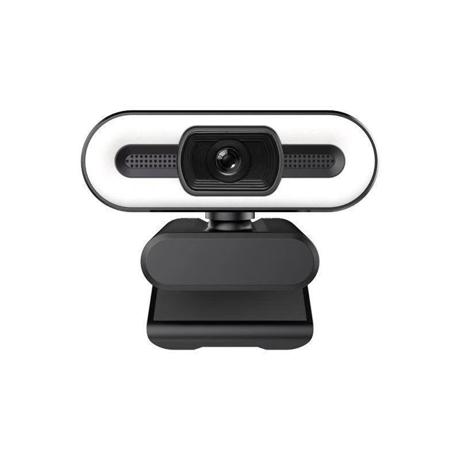 2K Webcam Hd Met Microfoon Ring Licht Usb 2.0 Web Camera Drie-Niveau Verstelbare Verlichting T-Ouch control Voor Pc Desktop Laptop