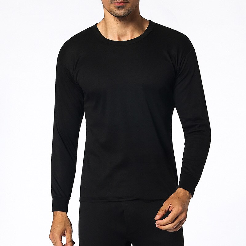 Thermische winter naadloze strakke flexibele lange onderbroeken zelfverwarmende warme ondergoedset ondergoed voor mannen: Zwart / Ik