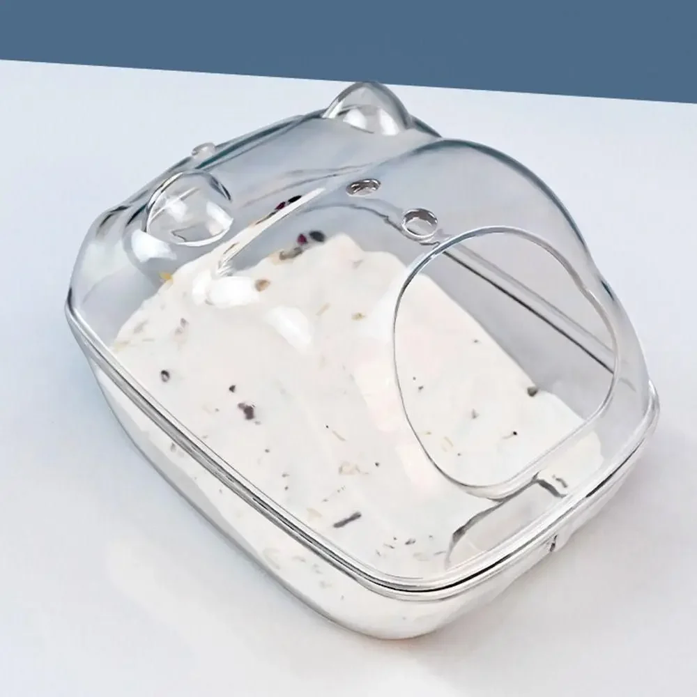 Gjennomsiktig plast lite badekar egnet til hamstere hamsterbad hamstersandbad museboks
