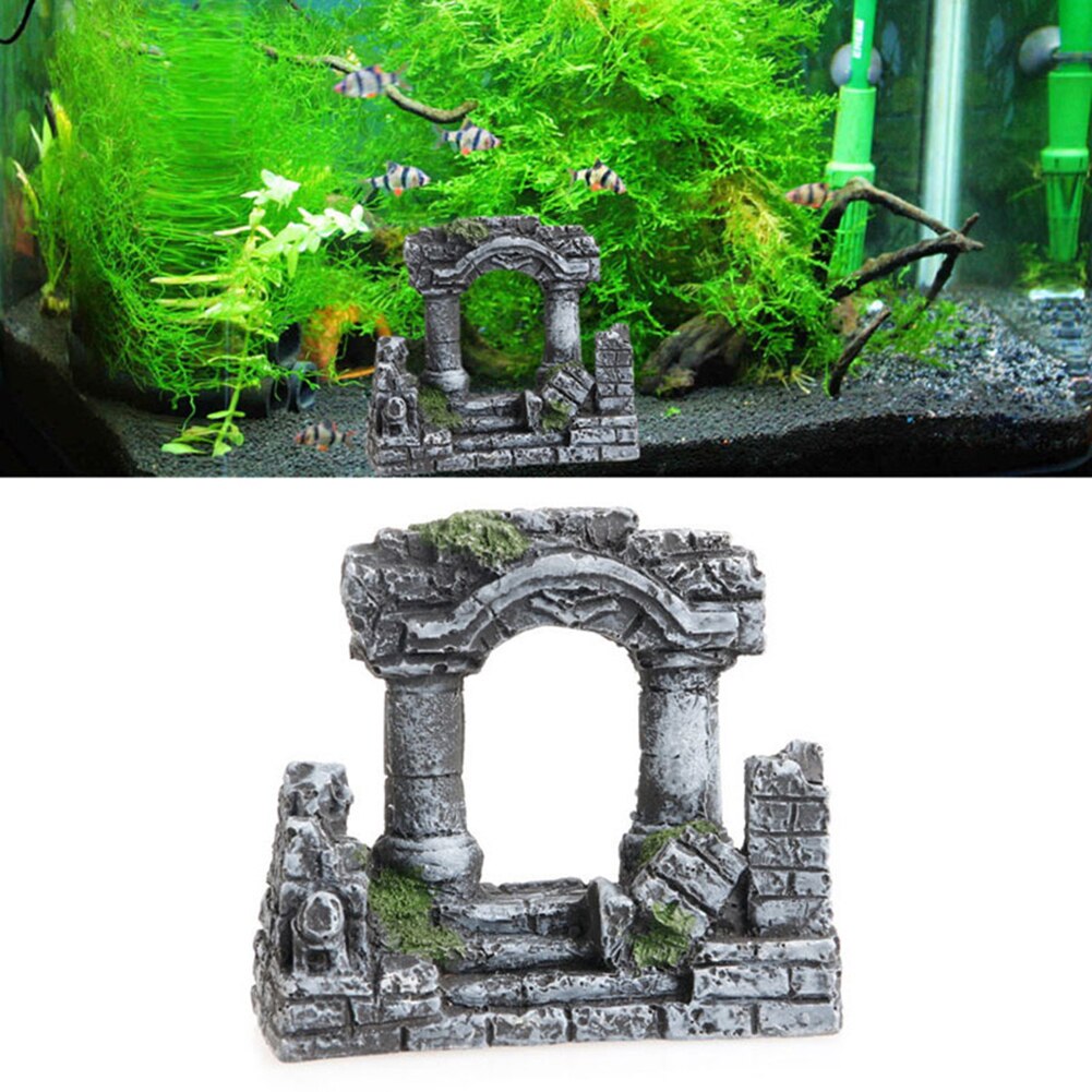 Akvarium harts hantverk antik relik pelare grotta räkor gömma akvarium prydnad akvarium landskapsarkitektur dekoration slott dekor