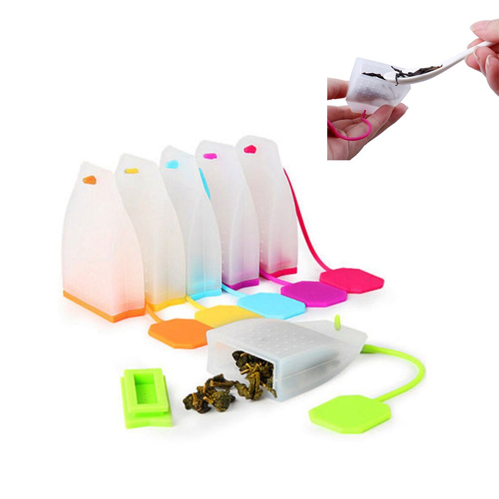 6pcs Silicone Reusable Tea Bag Tea Infuser Strainer Loose Leaf Filters Steeper for Tea Cups Mugs Teapots (Random Color): pic. 1