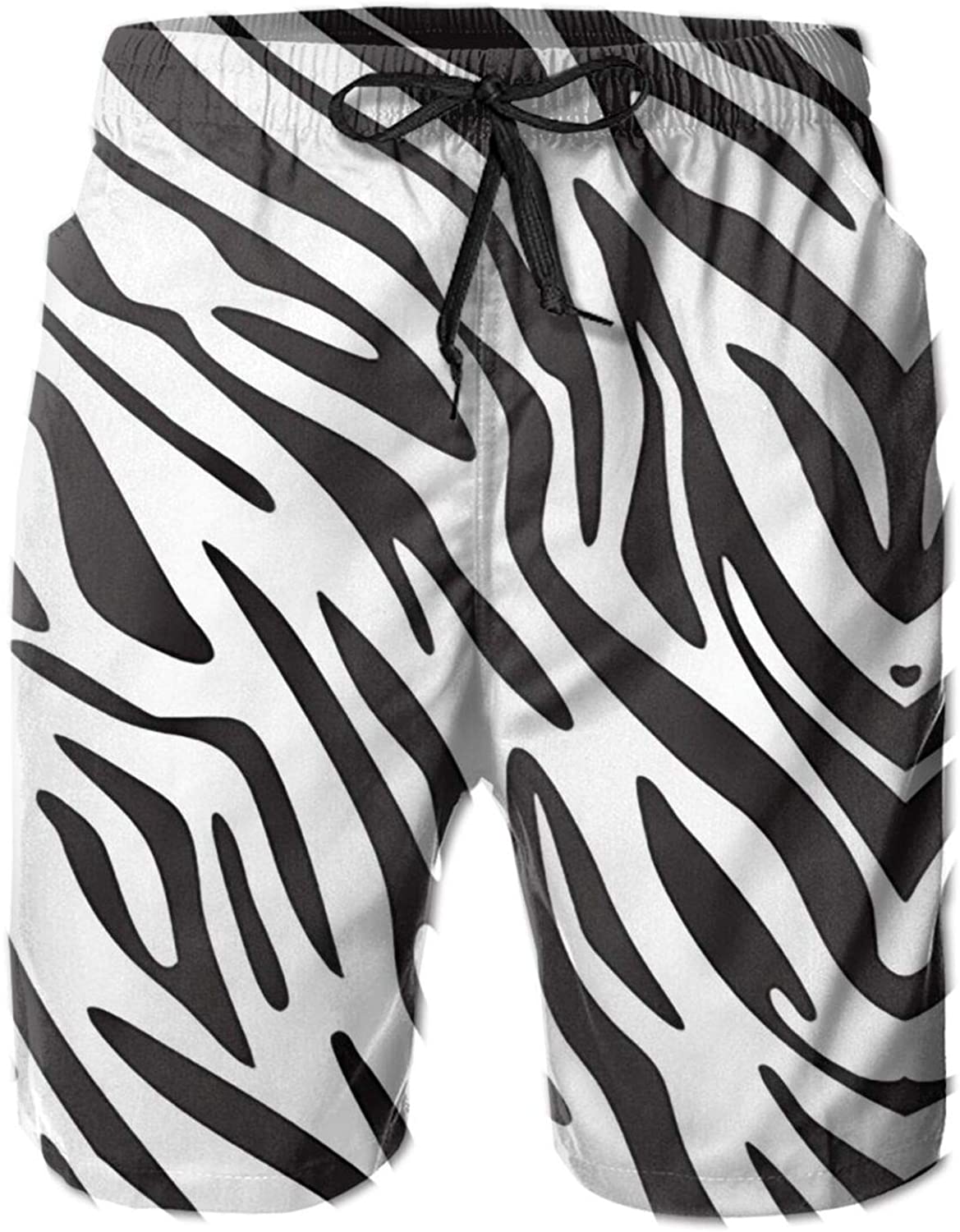 Men Swim Trunks Zebra-Pattern Swimtrunks Board Shorts Quick Dry Surfing Summer Beach Shorts Outfit Pants