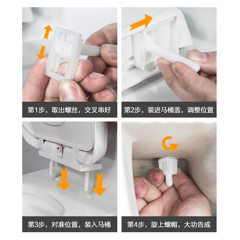 2Pcs toilet seat cover Fixings Plastic toiletseat Screws Quick Release Hinge toilet Mounting connector Repair Parts