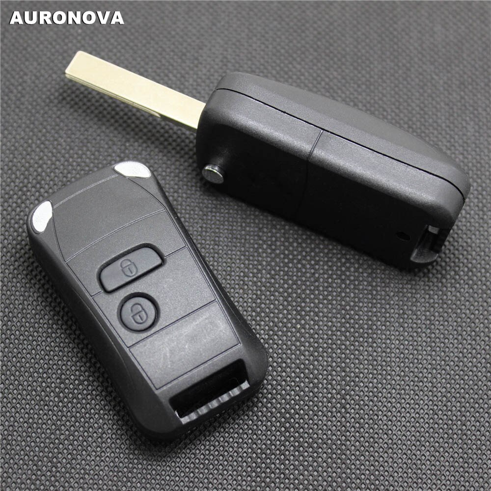 Auroneva para Peugeot 307 llave de coche modificada y mejorada plegable 2 botones llave de coche remoto tipo Mini Coche