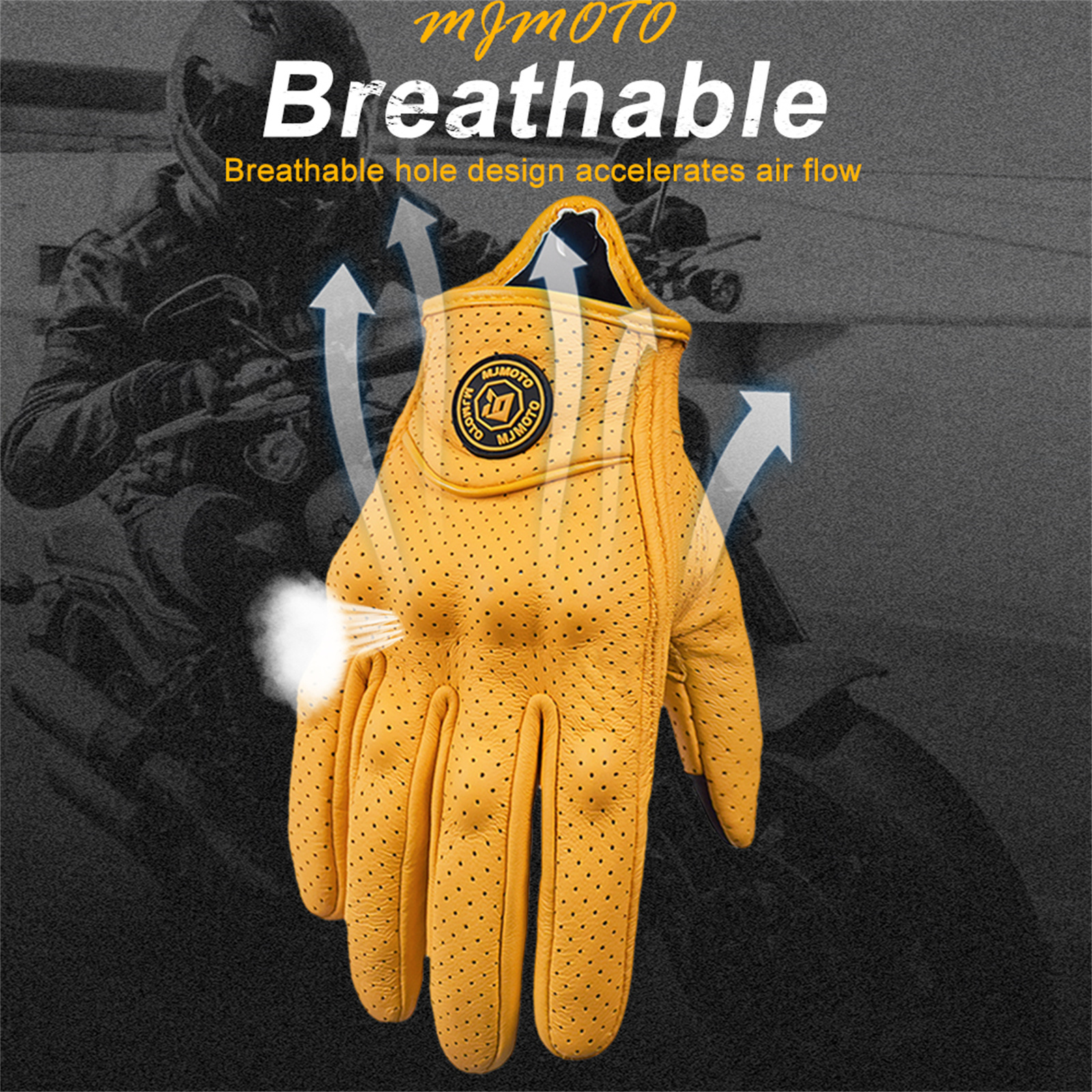Klassische retro Leder Motorrad Handschuhe Sommer Tragen-Beständig Anti-Unterhose Männer Frauen Mountainbike Moto Radfahrer Fahrrad Zubehör