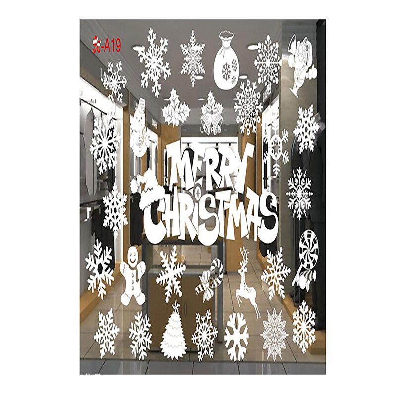 Christmas Stickers Window Glass Stickers Paster round Tube Packaging Glue-Free Electrostatic Christmas Decorations