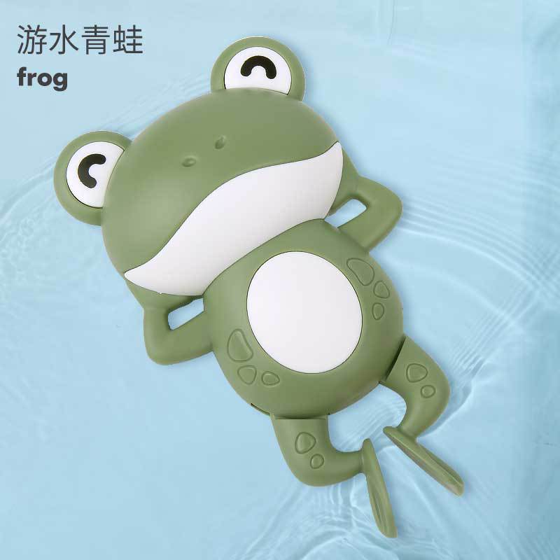 Giocattoli da bagno per bambini 0 12 mesi per bambini piscina gioco d&#39;acqua carica orologio animali granchio rana per bambini giocattoli d&#39;acqua regali: frog green