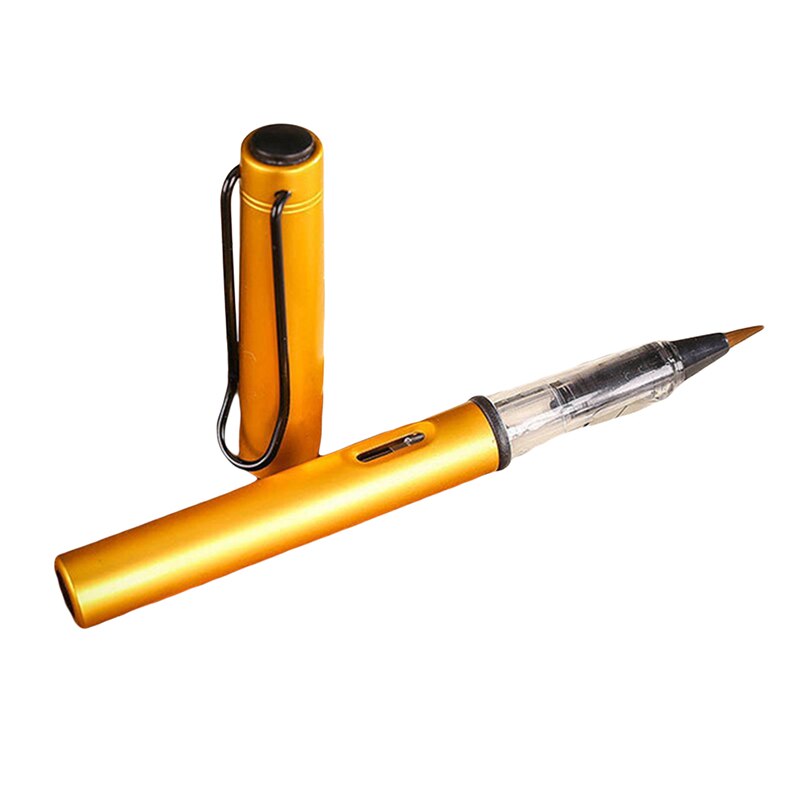 Fountains Style Water Soft Brush Pen Metal Refillable Ink Watercolor Pen For Painting Calligraphy Drawing Art Supplie Kids: Gold