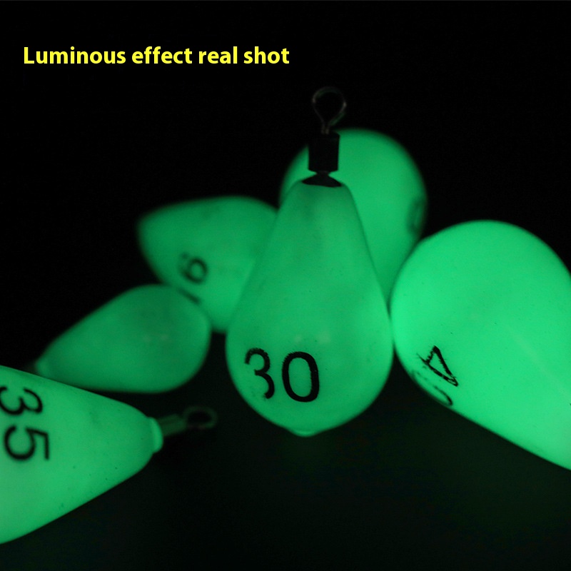 Luminous Fishing Weights Sinkers 30g-150g Water 360 Degree Rotation Fishing Sinker Bass Fishing Accessories