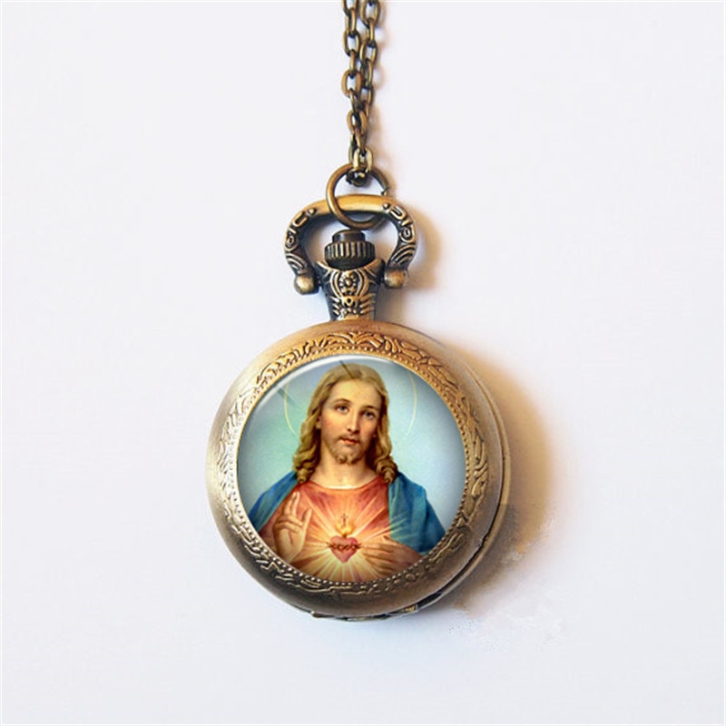 Jezus Christus Onderwezen Religieuze Stijl Retro Klassieke Jezus En De Maagd Maria Quartz Zakhorloge Horloge