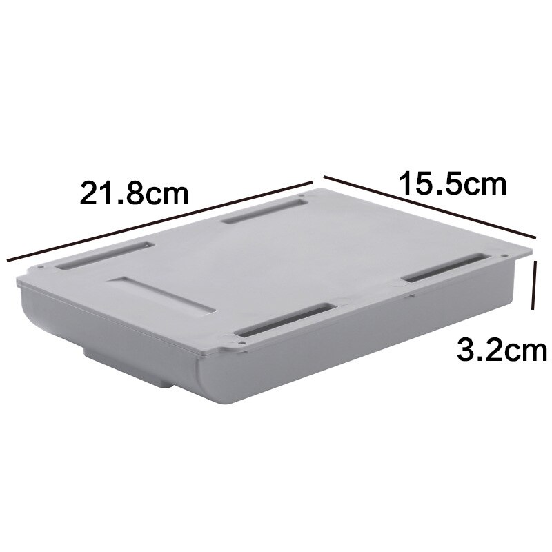 Self-Adhesive Hidden Storage Box under the table Makeup Organizer Under Desk Storage Drawer Organizer Box Stationery storage: Medium gray