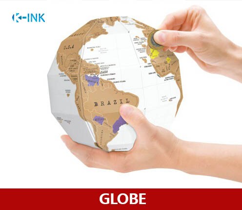 Scratch Globe , DIY 3D Scratch Tellurion as Travelling Worldwide Map for Geography Teaching
