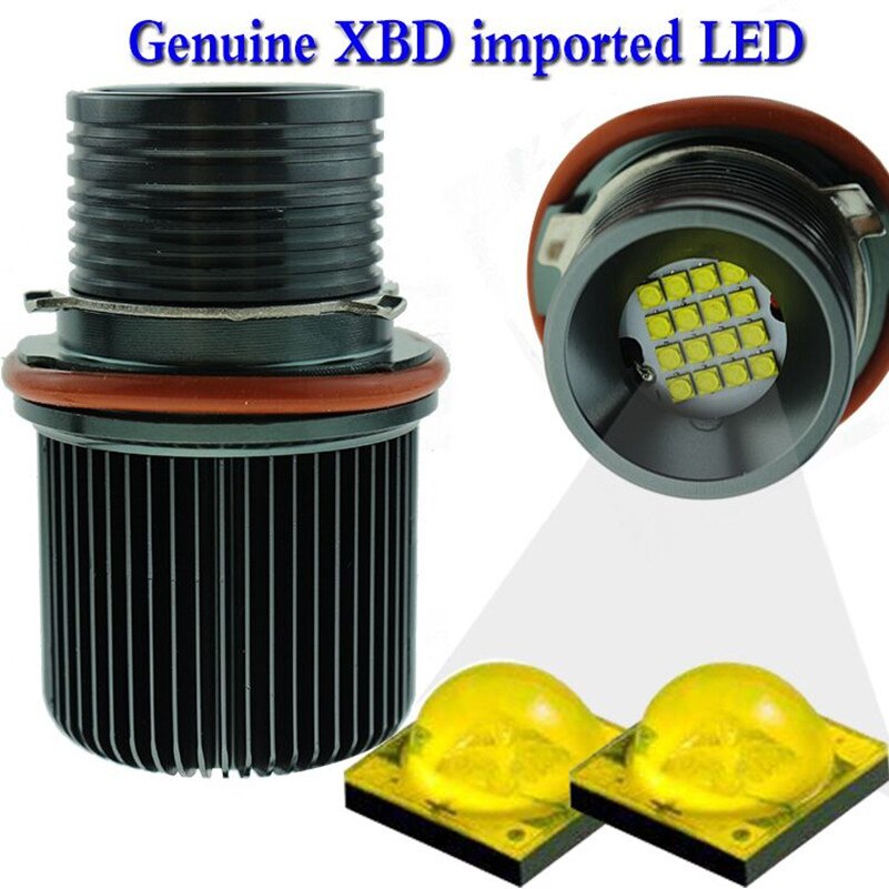 Anillo de luz LED Canbus para coche, marcador de ojos angulares blancos para BMW E39, E53, X5, E60, E61, E63, E64, E65, E66, E83, X3, 2 piezas