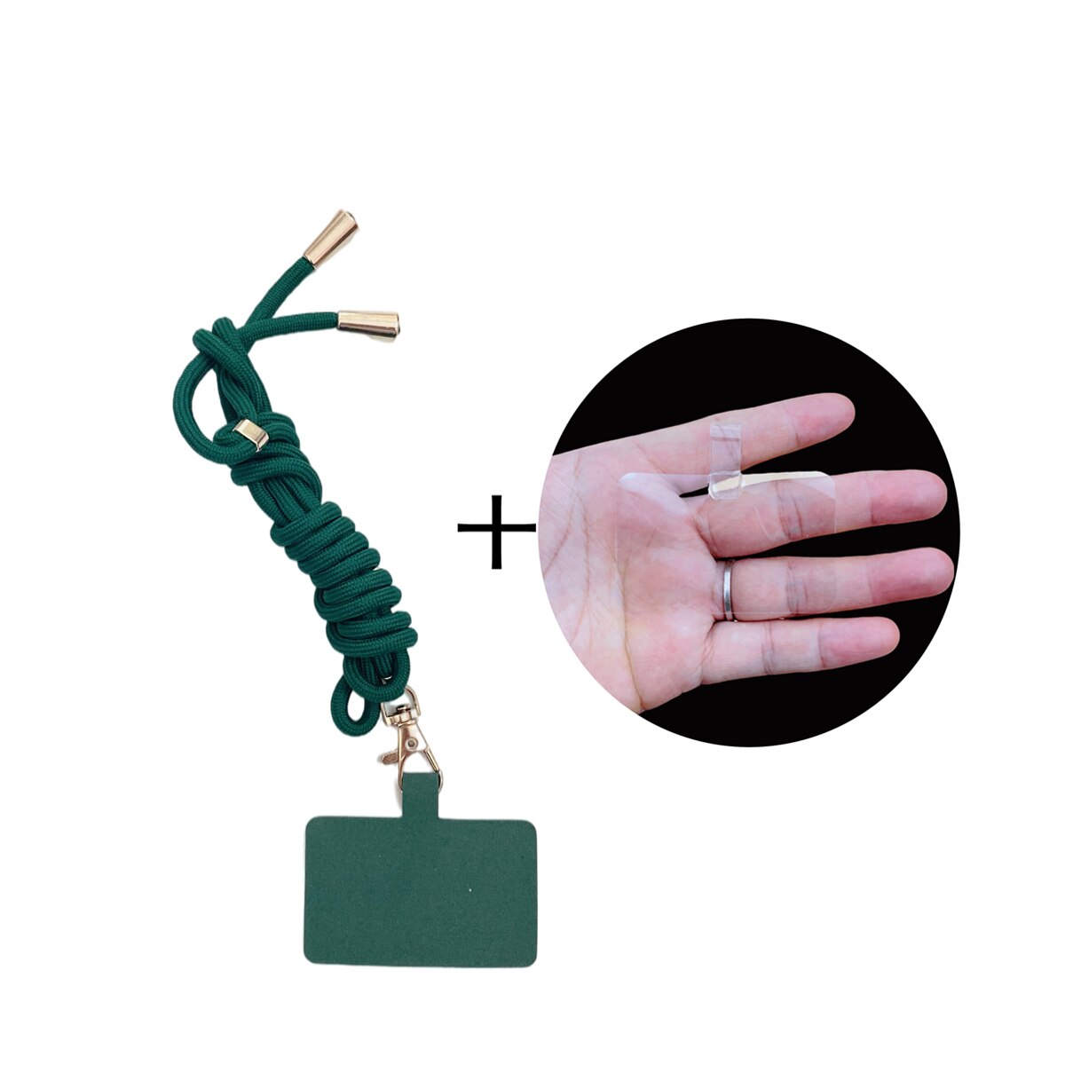 Odpinany regulowany smycz na telefon do telefonu komórkowego kobiety uniwersalny Patch Crossbody na szyję zatrzaskowy sznur do zawieszania: DarkGreen