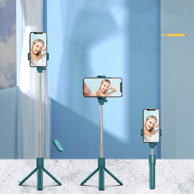 Wireless Bluetooth-compatible Selfie Stick Foldable Mini Tripod Shutter Remote Control for Ios Android