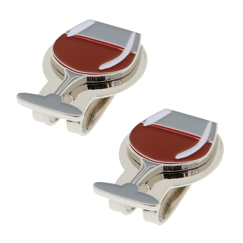 Pinza para sombrero de Golf de 2 uds. Con marcador de bolas magnético desmontable rojo para de Golf portátil