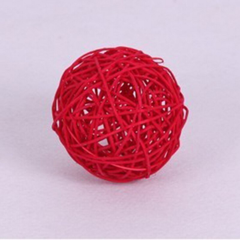 20pcs 3cm Multicolor Sepak Takraw Rattan Ball Birthday Party Decor Wedding Decorations Christmas Home Craft Ornament Baby Toys: Red